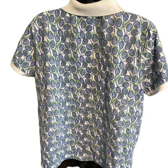 Lands End Tennis Athletic Print Casual Classic Fit Polo Sz 14/16 - Picture 3 of 6